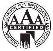 SecurShred is AAA NAID Certified for Mobile & Plant-based Operations for Paper/Printed Media, Computer Hard Drive & Non-Paper Media destruction.